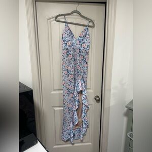 Lovers + Friends Floral Maxi Dress - Blue and Pink